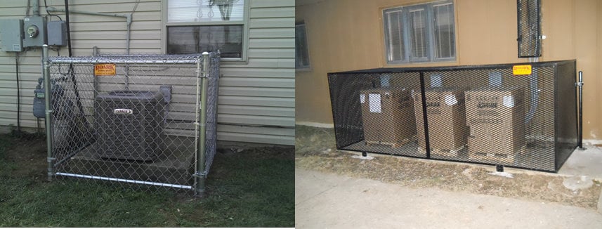 Examples of a single A/C unit fence and multi-unit protection.